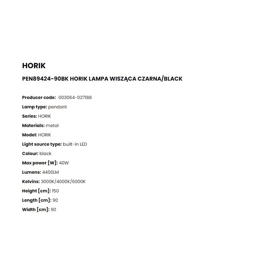 PEN89424-90BK Пендел Horik 40W LED 4400LM 3000K/4000K/6000K Ø90 H150 black, Zuma Line_small