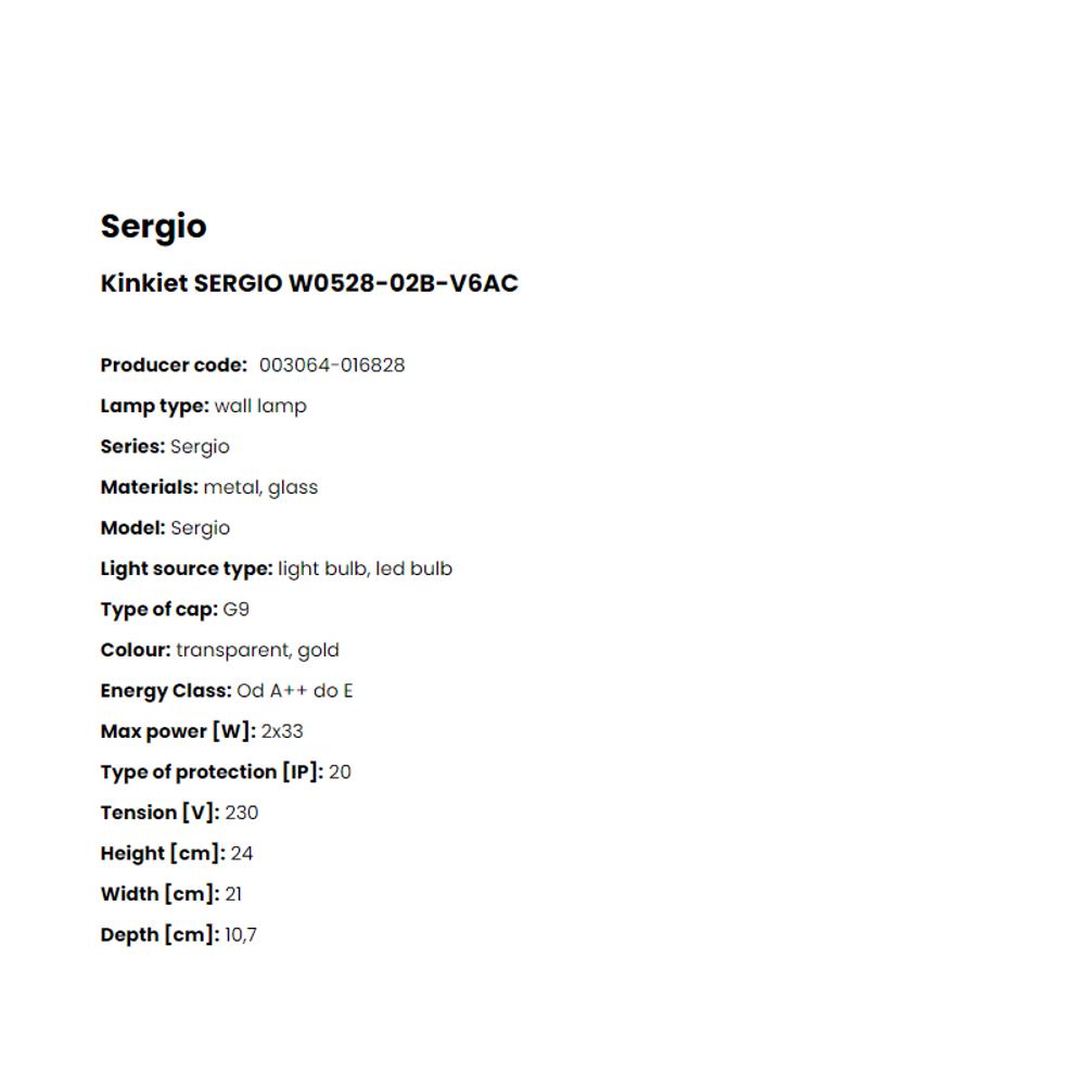W0528-02B-V6AC Аплик Sergio 2x33W G9 gold, glass, Zuma Line_small