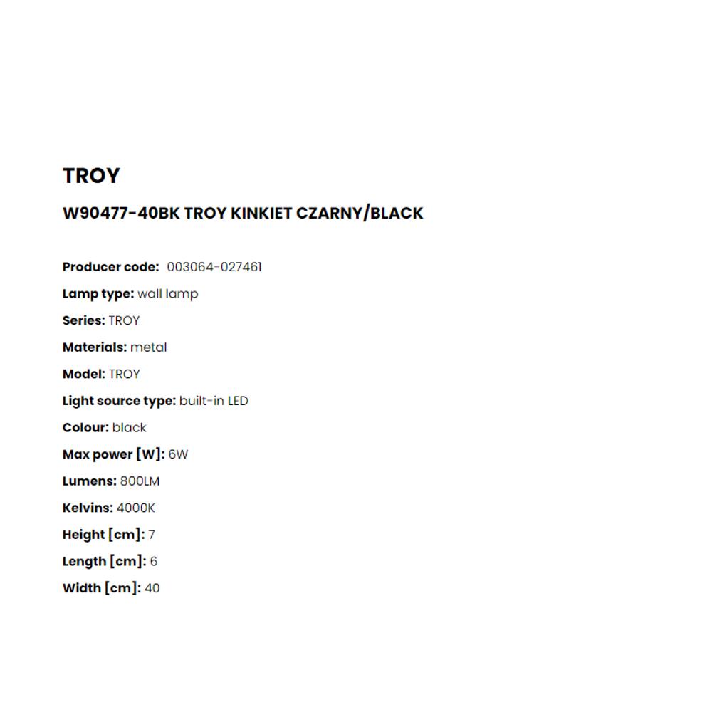 W90477-40BK Аплик Troy 6W LED 800LM 4000K W40 L6 H7 black, Zuma Line_small
