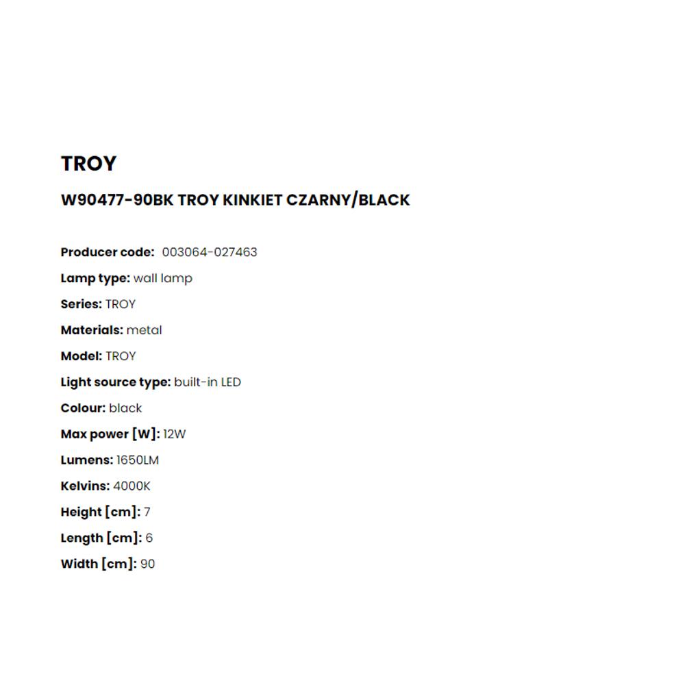 W90477-90BK Аплик Troy 12W LED 1650LM 4000K W90 L6 H7 black, Zuma Line_small