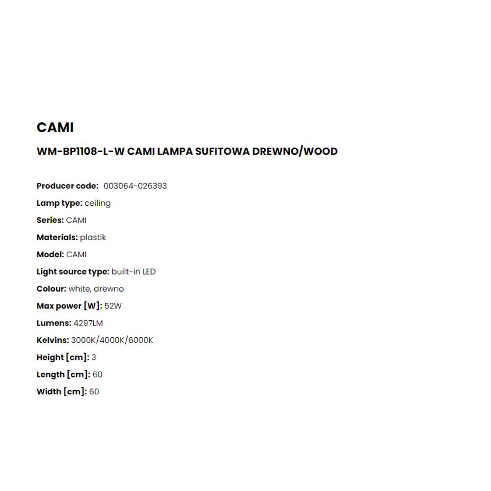 WM-BP1108-L-W Плафониера Cami 48W LED 3936LM 3000K/4000K/6500K plastic wood white, Zuma Line_small