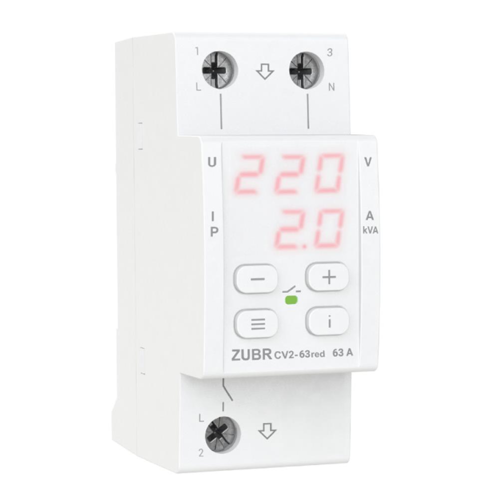 ZUBR CV2-63 Реле за напрежение с контрол на тока CV2-63 червено, DS Electronics
