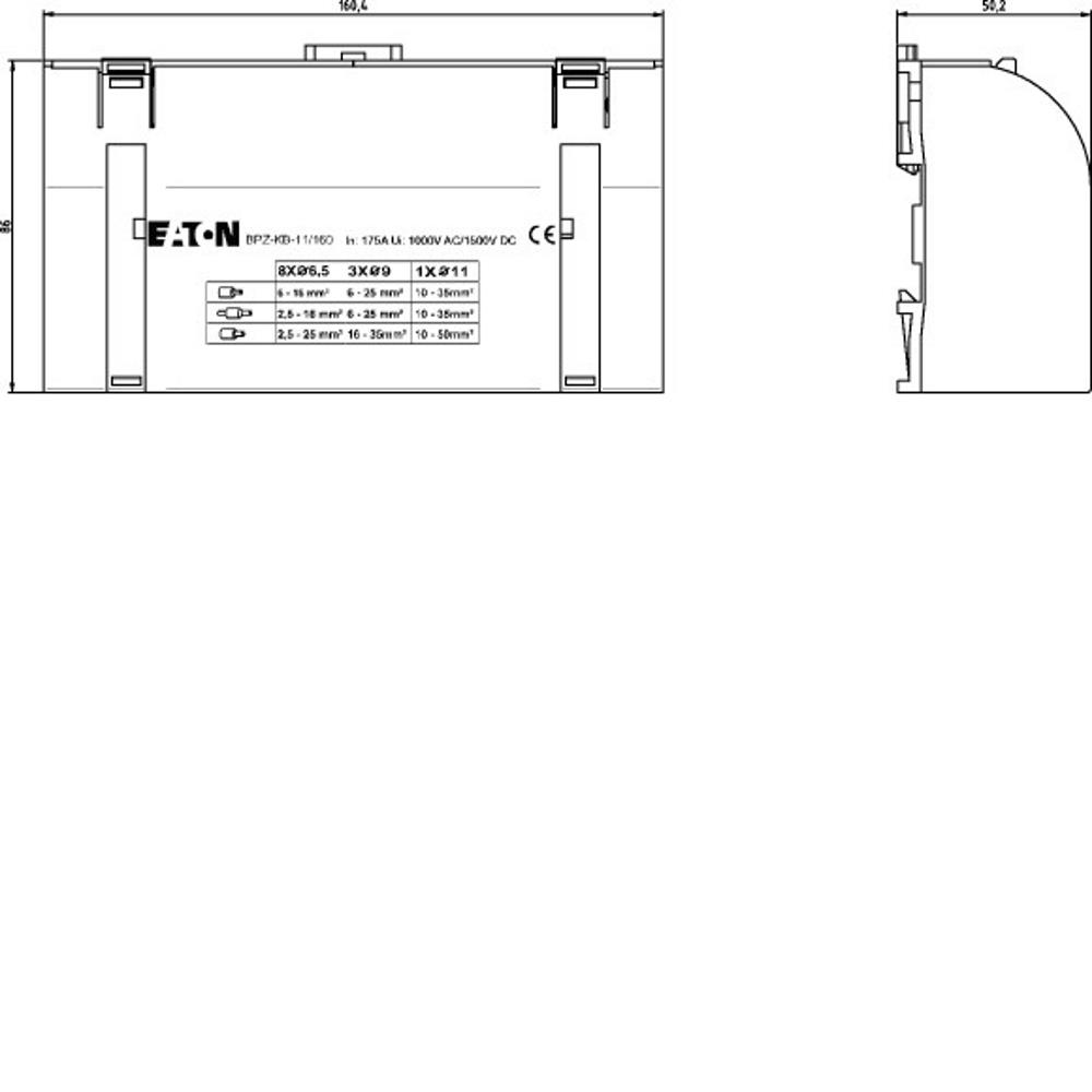102716 BPZ-KB-11/160 Дистрибуционен блок 4P/160A - 4х[1x35/3x25,8x16mm²], Eaton_small