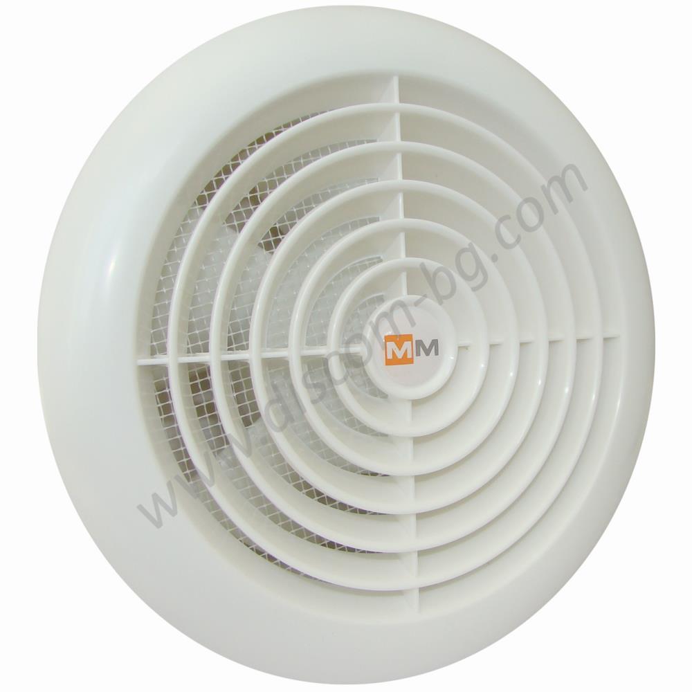 1030 Вентилатор ММоторс Ф100 с клапа - кръгъл бял mm 100