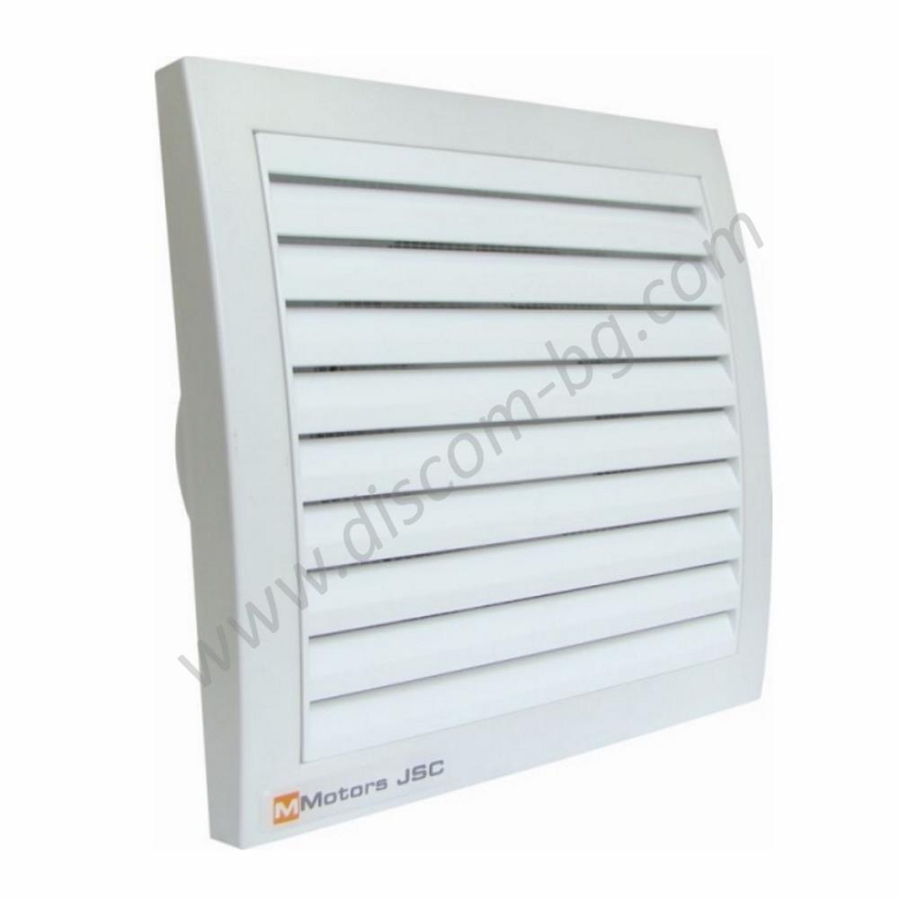 1146 Вентилатор ММоторс Ф100 с клапа, датчик за влага, таймер - квадратен  mm 100