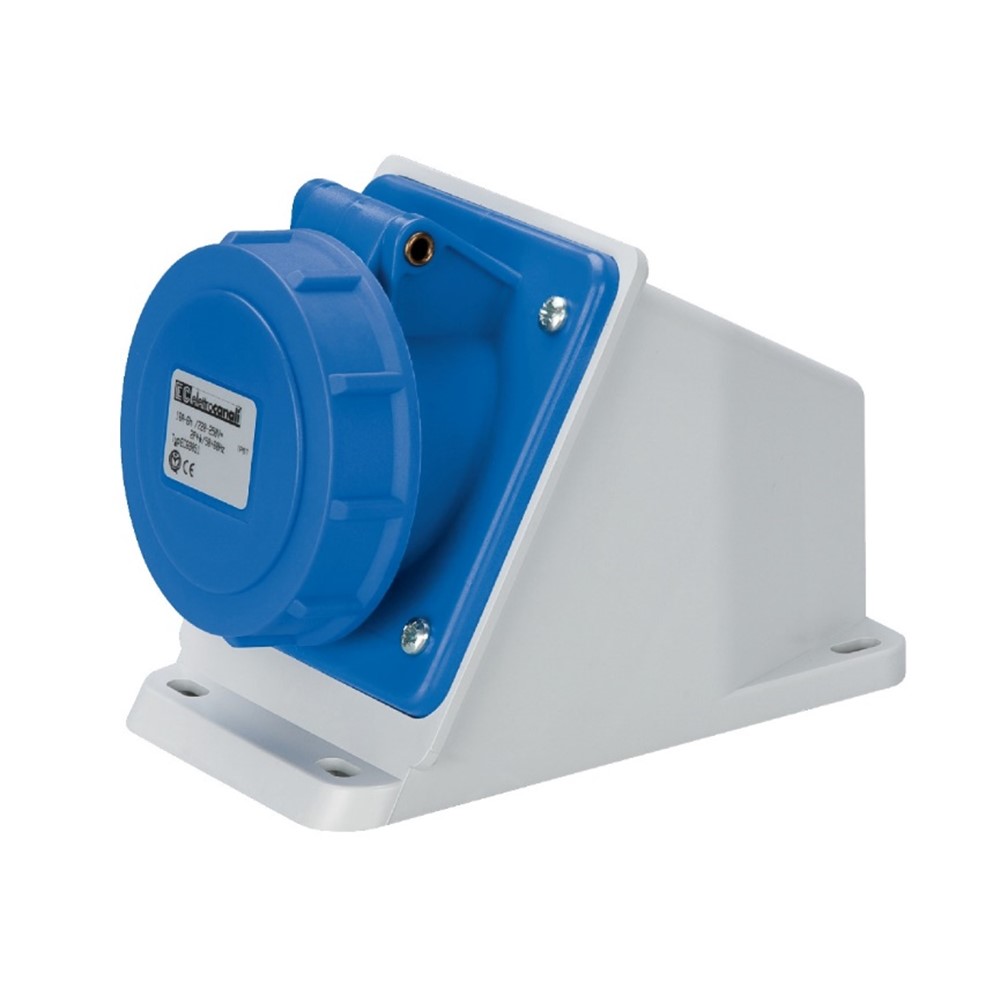 EC692571 Контакт стац. за стена 3Р+Е 32А IP67, СИН 9h, Elettrocanali