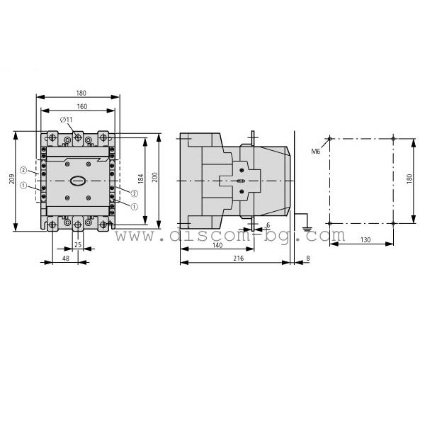 208214 DILM500/22(RAC500) 265kW - (250-500VAC,40/60Hz; 250-700VDC) - Контактор Eaton_small