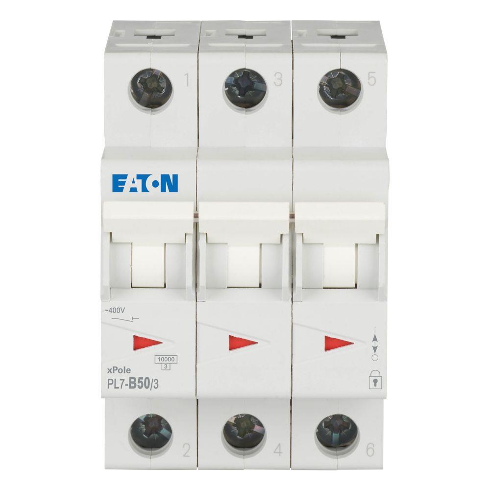 263400 PL7-B50/3 - Автоматичен прекъсвач MCB 3P 50A крива B 10kA, Eaton_small