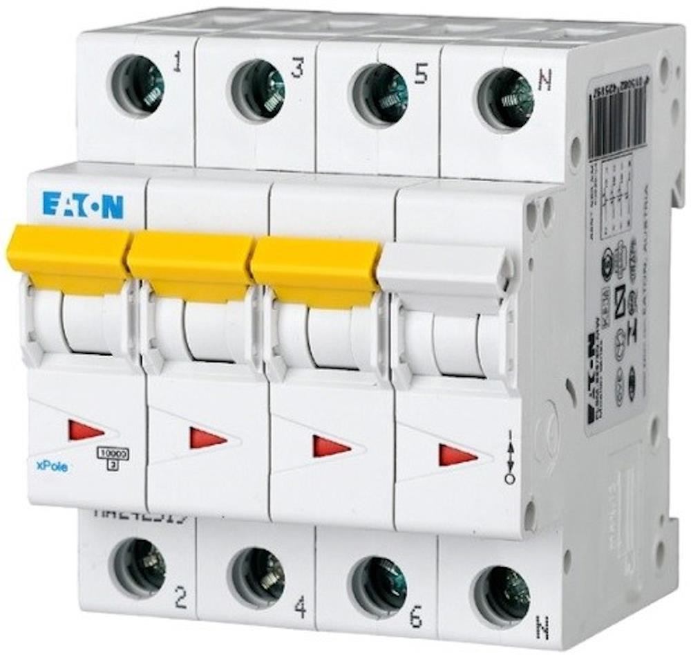 263987 PL7-B25/3N - Автоматичен прекъсвач MCB 3P+N 25A крива B 10kA, Eaton