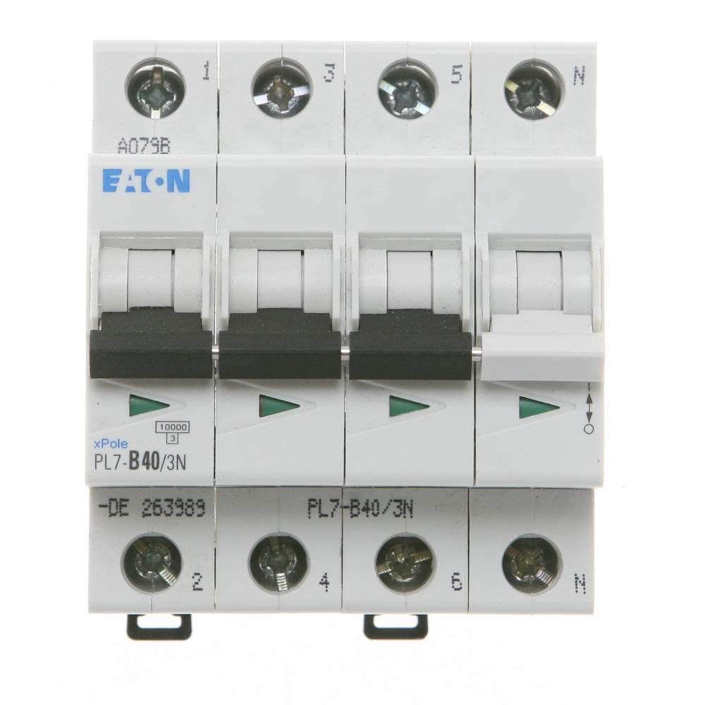 263989 PL7-B40/3N - Автоматичен прекъсвач MCB 3P+N 40A крива B 10kA, Eaton_small